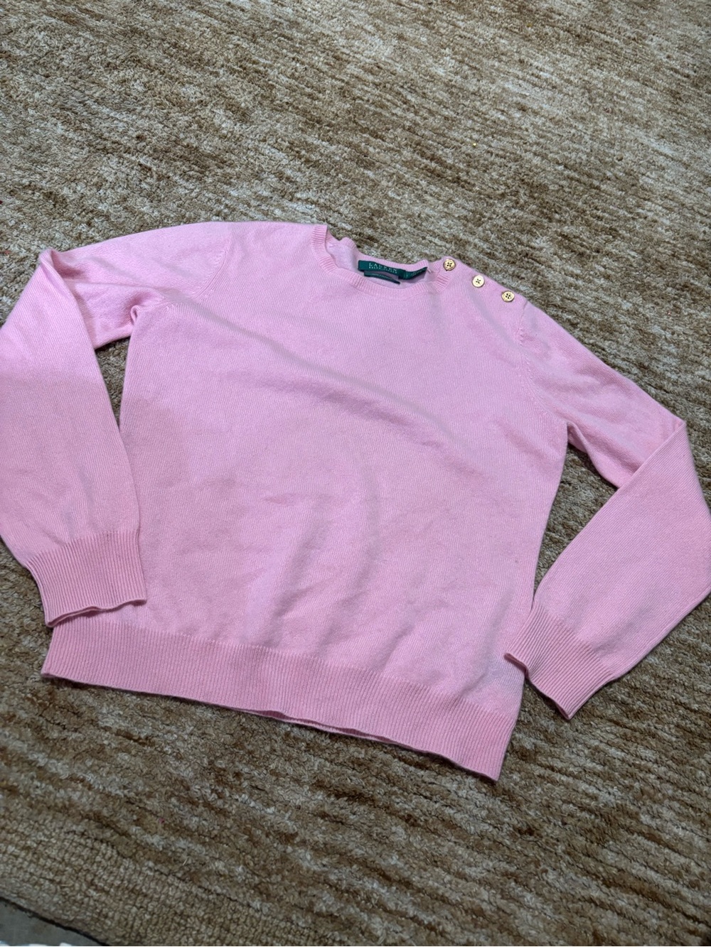 Lauren Ralph Lauren 100% cashmere pink sweater size large